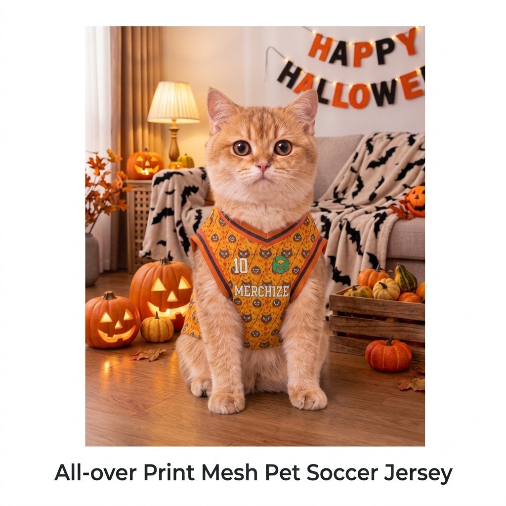 All-over Print Mesh Pet Soccer Jersey